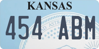 KS license plate 454ABM