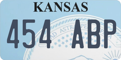 KS license plate 454ABP