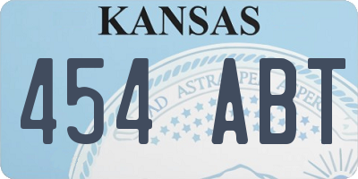 KS license plate 454ABT