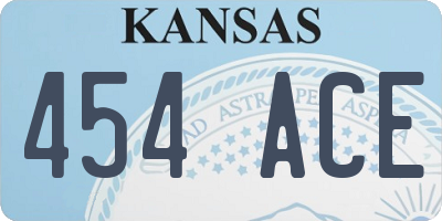 KS license plate 454ACE