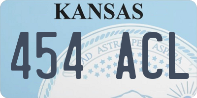 KS license plate 454ACL