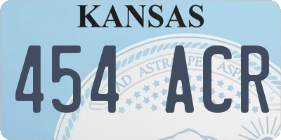KS license plate 454ACR