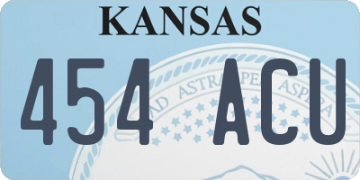 KS license plate 454ACU