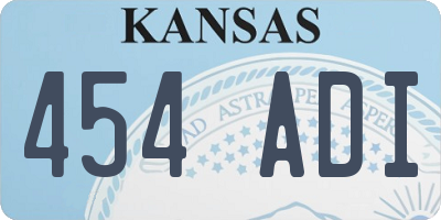 KS license plate 454ADI