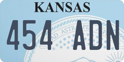 KS license plate 454ADN
