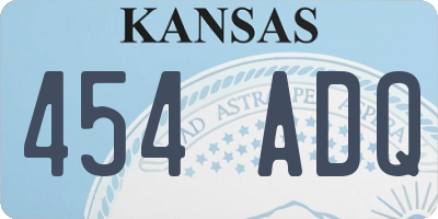 KS license plate 454ADQ