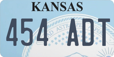 KS license plate 454ADT