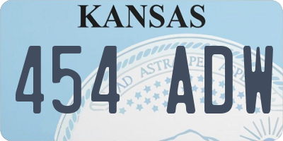 KS license plate 454ADW