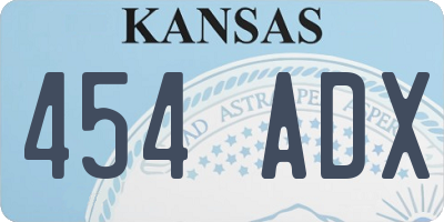 KS license plate 454ADX