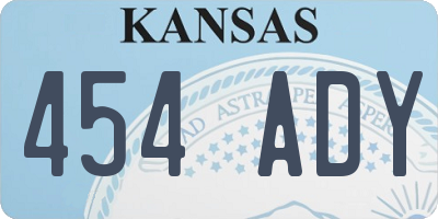 KS license plate 454ADY