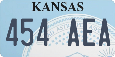 KS license plate 454AEA