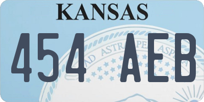 KS license plate 454AEB