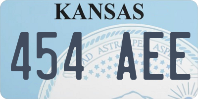 KS license plate 454AEE