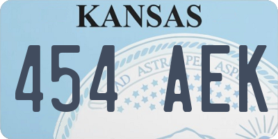 KS license plate 454AEK