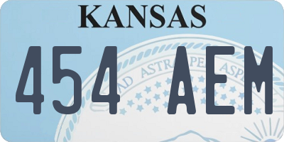 KS license plate 454AEM
