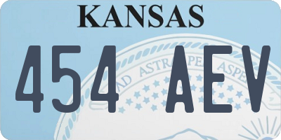 KS license plate 454AEV