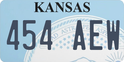 KS license plate 454AEW