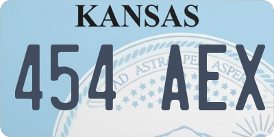 KS license plate 454AEX