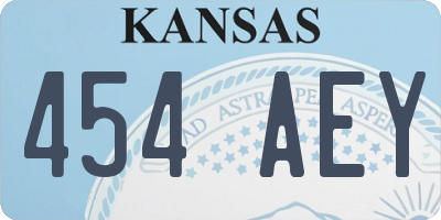 KS license plate 454AEY