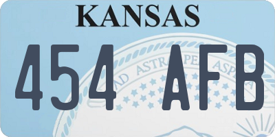 KS license plate 454AFB