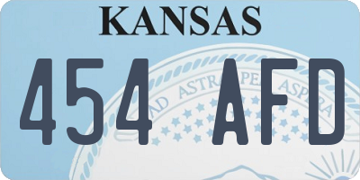 KS license plate 454AFD