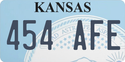 KS license plate 454AFE