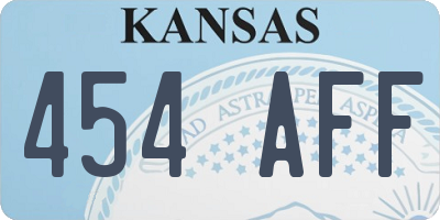 KS license plate 454AFF
