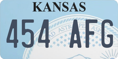 KS license plate 454AFG