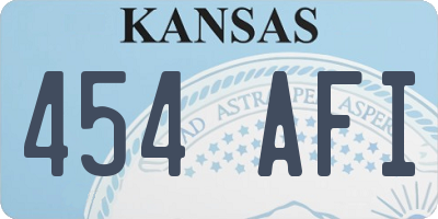 KS license plate 454AFI