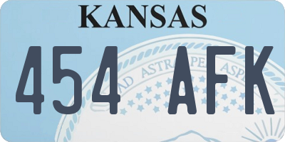 KS license plate 454AFK