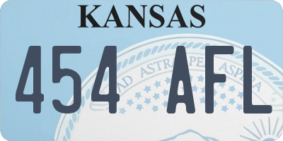 KS license plate 454AFL