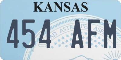 KS license plate 454AFM