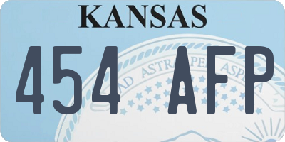 KS license plate 454AFP