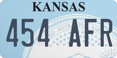 KS license plate 454AFR