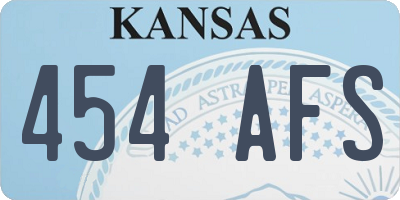 KS license plate 454AFS