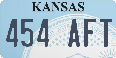 KS license plate 454AFT