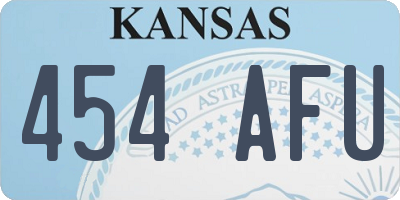 KS license plate 454AFU