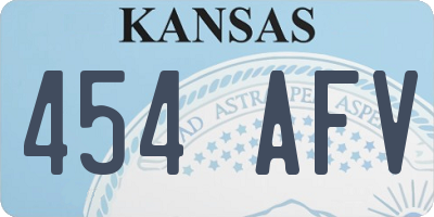 KS license plate 454AFV