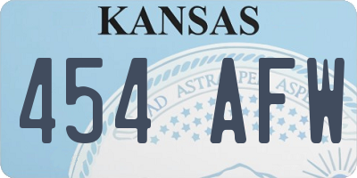 KS license plate 454AFW