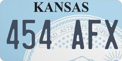 KS license plate 454AFX