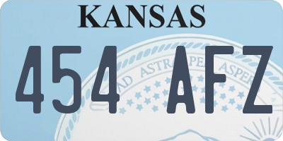 KS license plate 454AFZ