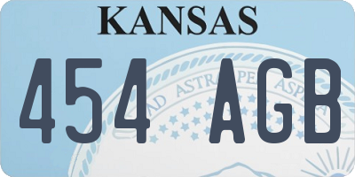 KS license plate 454AGB