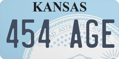 KS license plate 454AGE