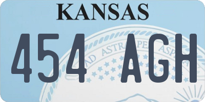 KS license plate 454AGH