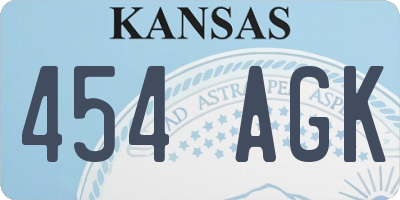 KS license plate 454AGK
