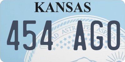 KS license plate 454AGO