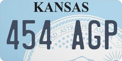 KS license plate 454AGP