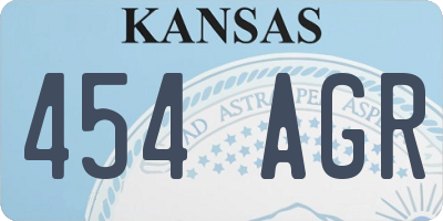 KS license plate 454AGR