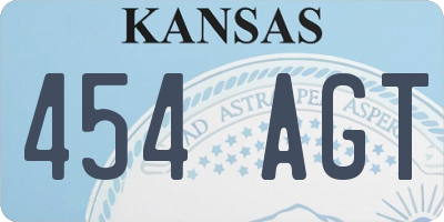 KS license plate 454AGT