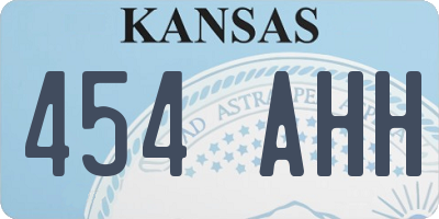 KS license plate 454AHH